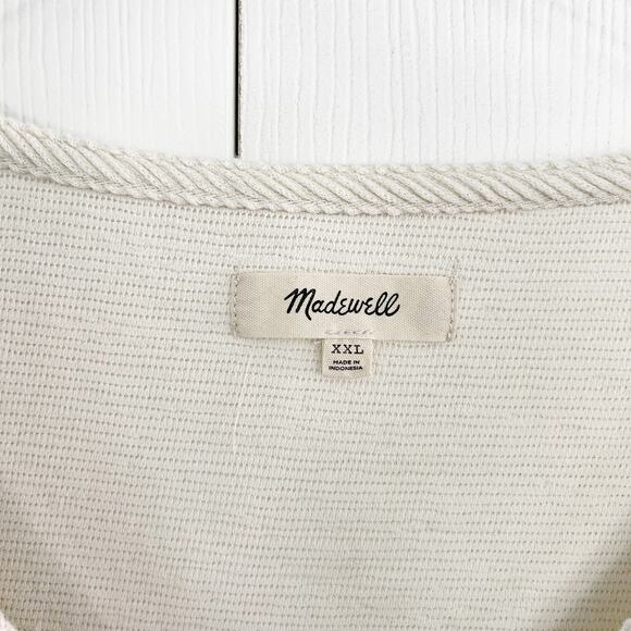 Madewell Ottoman Jacquard Ruched-Front Top in Antique Cream - Picture 3 of 8